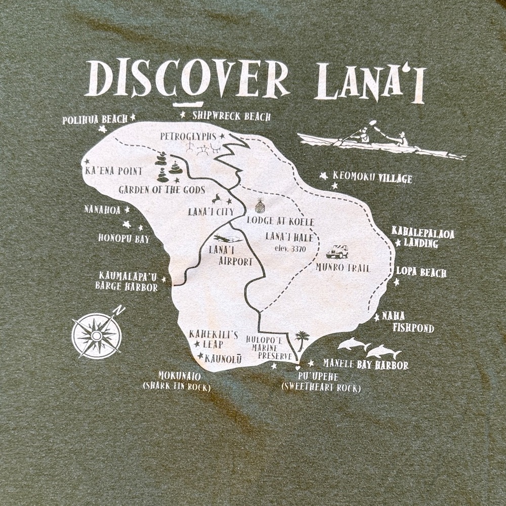 BUNDLE SALE Green Discover Lana'i Graphic T-Shirt
